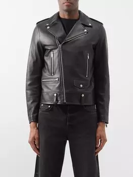 Кожаная косуха Saint Laurent, черный