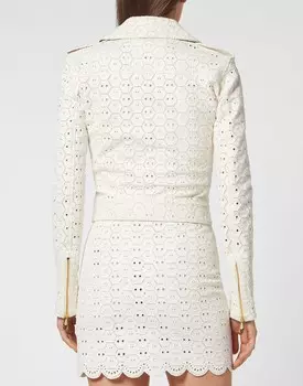 Кожаная косуха Sangallo Philipp Plein, белый