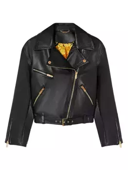 Кожаная косуха Versace, черный