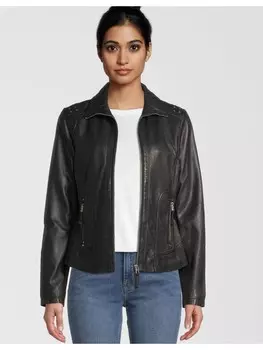 Кожаная куртка 7eleven AGNES, черный