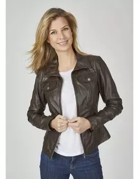 Кожаная куртка 7eleven Pria, темно коричневый