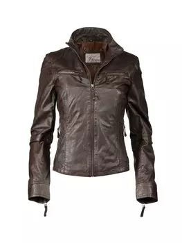 Кожаная куртка 7eleven SEEviana, темно-коричневый