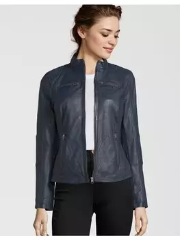 Кожаная куртка 7eleven SUSAN, темно-синий