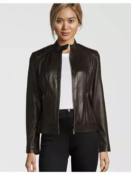 Кожаная куртка 7eleven, темно-коричневый