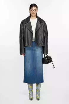 Кожаная куртка Acne Studios, черный