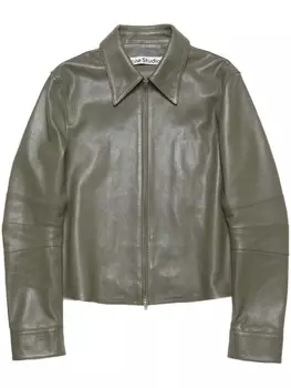 Кожаная куртка Acne Studios, зеленый