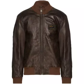 Кожаная куртка Aeronautica Militare Vintage Frecce Tricolori, коричневый