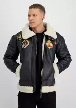 Кожаная куртка Alpha Industries " Alpha Industries Men - Кожаные и веганские куртки B3 FL Custom", черный