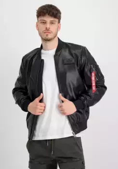 Кожаная куртка Alpha Industries " Alpha Industries Мужчины - Кожаные и веганские куртки", черный