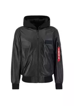Кожаная куртка Alpha Industries " Alpha Industries Мужчины - Кожаные и веганские куртки", черный