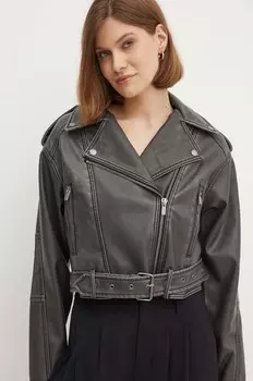 Кожаная куртка АМАЛИЯ Pepe Jeans, серый