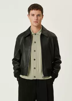 Кожаная куртка Ami Paris, черный