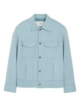 Кожаная куртка AMI Paris, синий