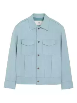 Кожаная куртка AMI Paris, синий