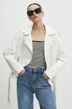 Кожаная куртка Answear Lab, белый