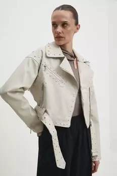 Кожаная куртка Answear Lab, бежевый