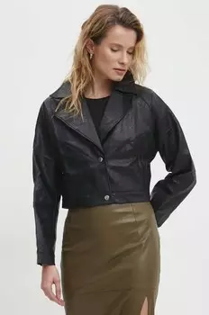 Кожаная куртка Answear Lab, черный