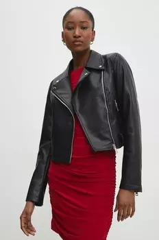 Кожаная куртка Answear Lab, черный