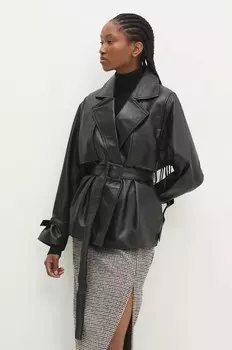 Кожаная куртка Answear Lab, черный