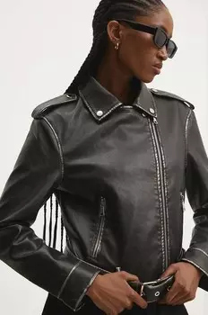 Кожаная куртка Answear Lab, черный