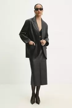 Кожаная куртка Answear.Lab, черный