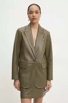 Кожаная куртка Answear.Lab, зеленый