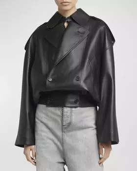 Кожаная куртка-баллон Loewe, цвет Black
