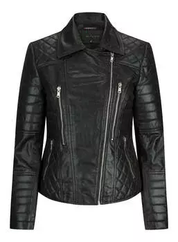 Кожаная куртка Biker Rock Slim Fit TruClothing, черный