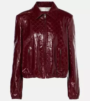 Кожаная куртка-бомбер Gucci, цвет rosso ancora