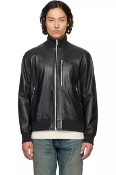 Кожаная куртка-бомбер Ps By Paul Smith, черный