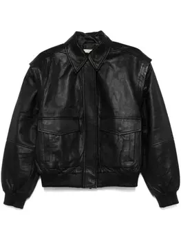 Кожаная куртка-бомбер REMAIN, черный