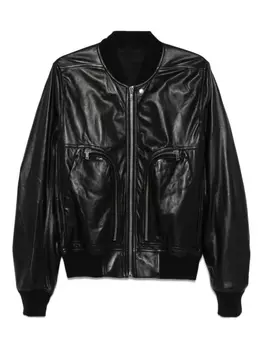 Кожаная куртка-бомбер Рика Оуэнса Rick Owens, черный