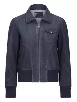 Кожаная куртка-бомбер TruClothing, серый