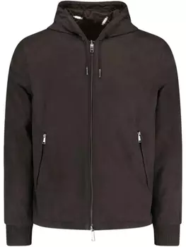 Кожаная куртка-бомбер Zegna, коричневый