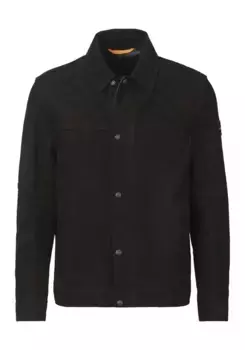 Кожаная куртка BOSS ORANGE "Jomister", с планкой на кнопках, черный