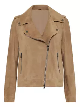 Кожаная куртка Brunello Cucinelli, коричневый