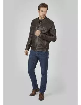 Кожаная куртка Bugatti Amadeo, темно коричневый