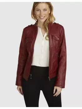 Кожаная куртка Bugatti, красный