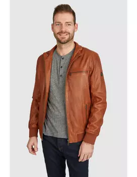 Кожаная куртка Bugatti Leonardo, коньячный