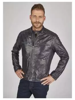 Кожаная куртка Bugatti, темно-синий