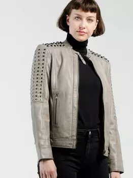 Кожаная куртка Cbl, серый