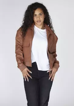 Кожаная куртка CROPPED Bolongaro Trevor, коричневый