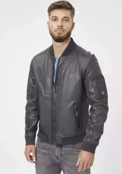 Кожаная куртка цыганского типа "GMHusley", с карманом на молнии на рукаве Gipsy, антрацит