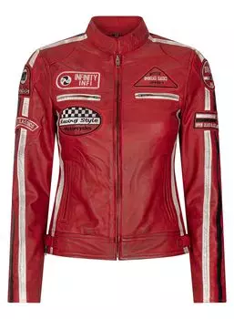 Кожаная куртка для мотоциклиста TruClothing, красный