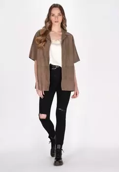 Кожаная куртка DreiMaster, темно-серый