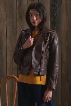 Кожаная куртка Dry с бахромой ограниченная серия Superdry, синий