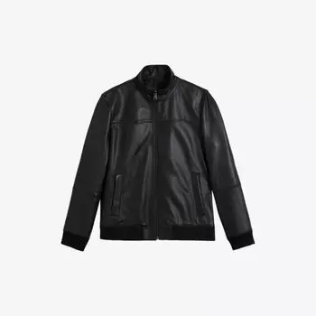 Кожаная куртка Dwite с высоким воротником Ted Baker, черный