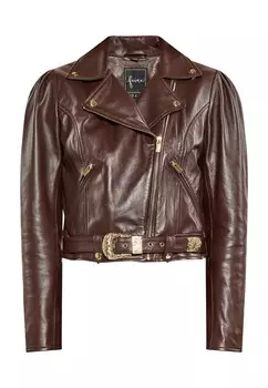 Кожаная куртка faina Between-Season Jacket, коричневый