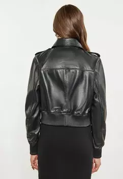 Кожаная куртка faina, черный