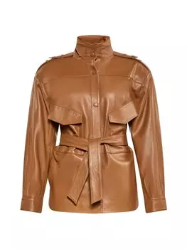 Кожаная куртка faina, цвет kamel